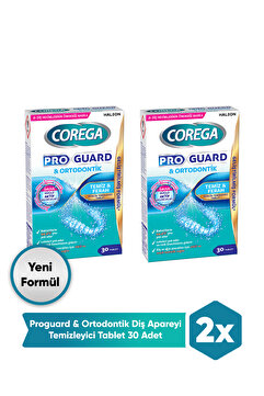 Corega Proguard Ortodontik Retainer Diş Aparatı Günlük Temizleyici Tablet 60 Adet(30x2)