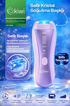 Kiwi Ipl Lazer Epilasyon Aleti Sapphire Buz Başlık Seri Atış ve Cilt Tanıma KEP-6842