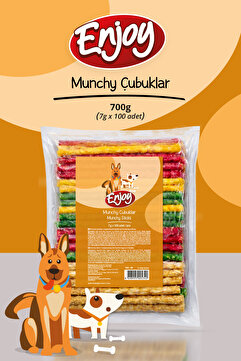Enjoy Munchy Burgu Çubuk Köpek Kemiği 7g x 100 Adet