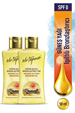 Eda Taşpınar Mini Boy Işıltılı Bronzlaştırıcı Yağ SPF 0 – Parlak & Yoğun Bronz 50 ml x 2 ADET