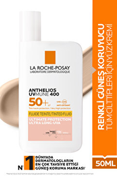 La Roche Posay Anthelios UVMUNE Invisible Fluid Renkli SPF50+ Tüm Cilt Tipleri İçin Akışkan Yüz Güneş Koruyucu 50ml