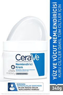 CeraVe Kuru ve Çok Kuru Ciltler için Seramid & Hyalüronik Asit İçeren Nemlendirici Yüz & Vücut Kremi 340 gr