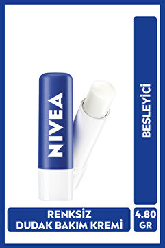 NIVEA Original Care Besleyici Renksiz Nemlendirici Dudak Bakım Kremi 4.8gr, Kuru ve Çatlak Dudak, Koruyucu
