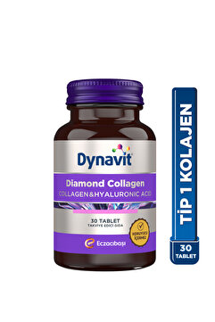 Dynavit Diamond Collagen&Hyaluronic Acid 30 Tablet - Hidrolize Peptit Tip 1 Balık Kolajeni - Saç&Cilt&Tırnak