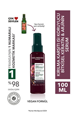 Yves Rocher Kırılma Karşıtı Isı Koruyucu Bitkisel Keratin Arjinin Serum - Yıpranmış Saçlar -Vegan -100ml