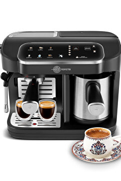 Karaca Hatır Perfetto Dijital ve Dokunmatik Ekranlı Çelik Cezveli Espresso ve Türk Kahve Makinesi