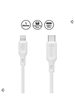 Spigen Essential USB-C to Lightning (1 Metre) Hızlı Şarj/Data Kablosu C10CL White - 000CA25416