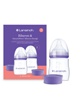 LANSINOH 2 X 160 ml Biberon ve NaturalWave® Biberon Emziği (1 Ay+)