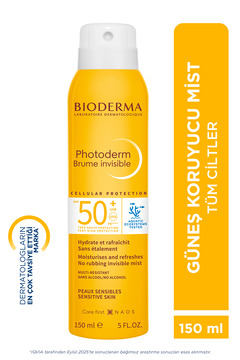 Bioderma Photoderm Sun Mist SPF50+ Tüm Ciltler İçin Yüz&Vücut Yüksek Korumalı Sprey Güneş Kremi 150 ML