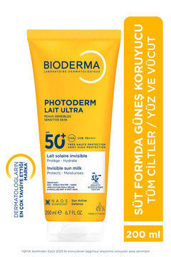 Bioderma Photoderm Lait Ultra SPF50+ Tüm Ciltler İçin Yüksek Korumalı için Süt Formda Güneş Kremi 200 ML
