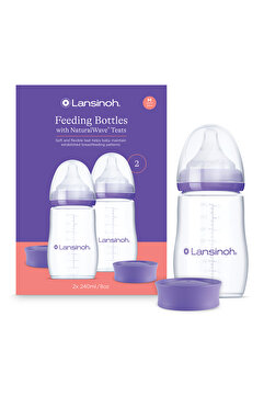 LANSINOH 2 X 240 ml Biberon ve NaturalWave® Biberon Emziği (3 Ay+)