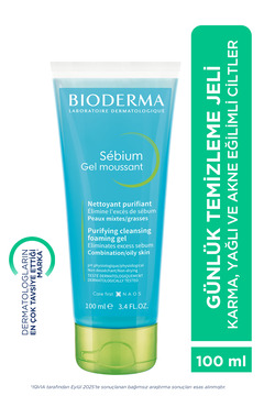 Bioderma Sebium Foaming Gel Karma, Yağlı ve Akne Eğilimli Ciltler İçin Yüz ve Vücut Temizleme Jeli 100 ml