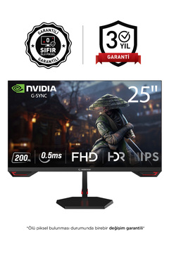 Rampage Crimson CR25R180 24,5" 180HZ 0.5MS CSOT FAST IPS FHD ADAPTIVE-SYNC FLAT ÇERÇEVESİZ GAMING MONİTÖR