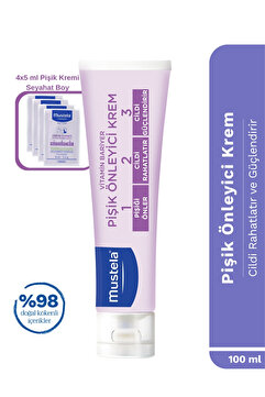 Mustela Bebek Pişik Önleyici Koruyucu Doğal Kökenli Bakım Kremi 100ml Seyahat Boy + 4x5 ml Hediyeli