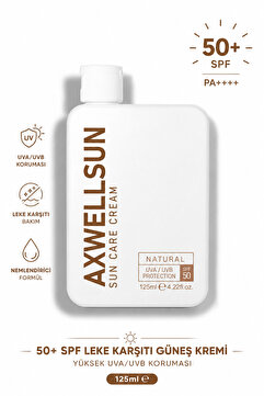 AXWELL SPF 50+ Leke Karşıtı Güneş Kremi 125ml | Nemlendirici & Yüksek Koruma | Beyazlık Bırakmaz