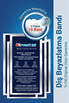 CREST Whitestrips Dental Whitening Diş Beyazlatma Bantları 5 Paket (10 Bant)