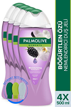 Palmolive Moments Böğürtlen ve Orkide Özleri ile Nemlendirici Banyo ve Duş Jeli 500 ml x4 + Seyahat Kiti