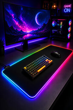 Rampage Mp-22 Pulsar 300*800*3mm Rgb Ledli Gaming Mouse Pad Xl Mouse Pad Tam Boy