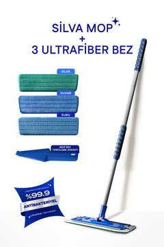 Silva Ultrafiber Mop 3’lü Set – Tüm Yüzeyler İçin Komple Temizlik