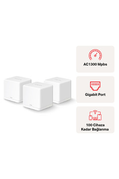 Mercusys Halo H30G (3-pack) AC1300 Mbps Dual Band Gigabit Bağlantılı Wi-Fi 6 Mesh Menzil Genişletici