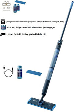 Philips Islak Kuru Zemin Temizleyici Elektrikli Mop Kablosuz Şarjlı Yer Silme Makinesi Kendi Kendini