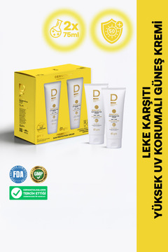 Dermoskin 2'li Be Bright Pigmentyl SPF 50+ | UVA & UVB Koruyucu | Leke Karşıtı Güneş Kremi | 75+75 ml