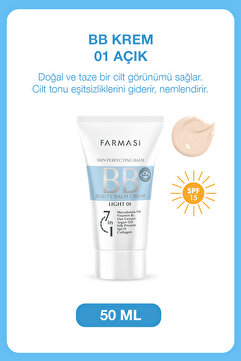 Farmasi BB Krem | 01 Light Açık Ton SPF 15 Nemlendirici Mat Bitişli Cilt Tonu Eşitleyici 50 ml