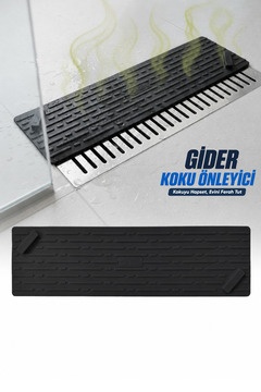 omilife Siyah Uzun Silikon Gider Kapağı Koku Önleyici Banyo Mutfak Balkon Lavabo Gider Kapatıcı 37x11 cm