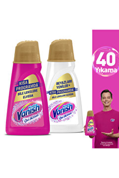 Vanish Oxi Action Deterjan Güçlendirici ve Leke Çıkarıcı Sıvı Renkliler 1000 ml + Beyaz 1000 ml