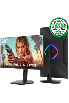 Gamepower Lunis L20 24'' 240Hz 0.5Ms VA FHD RGB Pivot Gaming Monitör (Ölü Pikselde Anında Değişim)