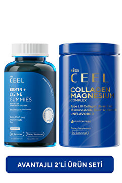 Vita Ceel 2'li Saç& Tırnak Vitamini ve Kolajen Tip 1, 3 İçeren Magnezyum Complex