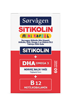Sorvagen MİNİ KAPSÜL SİTİKOLİN, DHA OMEGA 3 VE B12 - 60 kapsül