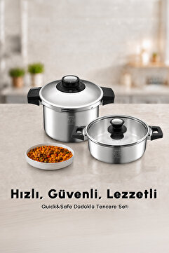 Karaca Quick And Safe Indüksiyon Tabanlı Düdüklü Tencere Seti 4+6 Lt