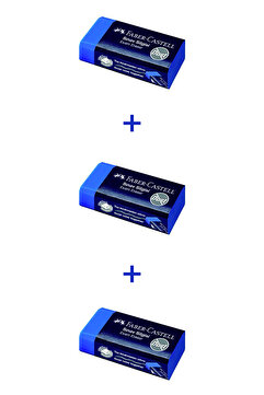 Faber Castell Sınav Silgisi, Dust‑Free, 3'lü Set, Yumuşak kenar, Kompakt form, PVC/fitalat/lateks içermez