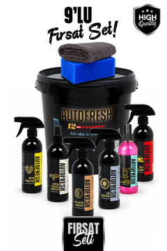 AutoFresh 9'lu Fırsat Araç Oto Bakım Seti Kampanyalı Oto Bakım Araba Yıkama Temizlik Seti