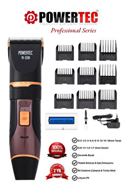 Powertec TR-3200 Profesyonel Şarjlı Saç Sakal Tıraş Makinesi