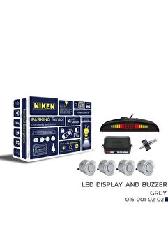Niken Araç Park Sensörü Gri 22 mm Led Ekran Ses İkazlı Geri Vites Sensörü Tam Set