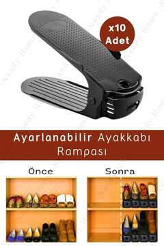Nandy Home Siyah Ayarlanabilir 4 Kademeli Ayakkabı Rampası 10'lu Set Fiyatı - Trendyol