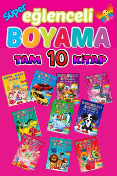 GÖNÜL YAYINCILIK Süper Eğlenceli Etkinlikli Aktivite Boyama Seti 10 Kitap