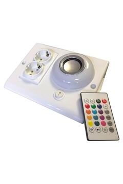 TEKNOLOJİ ELEKTRİK Tezgah Altı Kumandalı Rgb Led Ve Bluetooth Hoparlörlü 2'li Priz (UZATMA KABLOSU DÂHİL DEĞİLDİR)