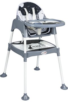 babydoor & Mama Star Çalışma Masalı Pedli Mama Sandalyesi Gri 3 In 1