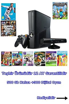xbox 360 +300 Dijital Oyun+500 Gb Hdd+kinect Kamera+1 Ad Kol+teşhir Ürünü+hediyeli