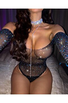 bikinifashion Taşlı Bodysuıt