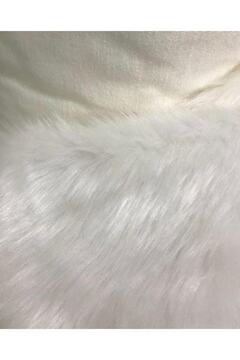 Genel Markalar Yumuşak Ve Uzun Tüylü Peluş Kürk Kumaş Beyaz 50x150 Cm