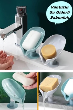 Kitchen Beauty Pratik Vantuzlu Su Giderli Sabunluk | Vantuzlu Su Tutmaz Katı Sabunluk