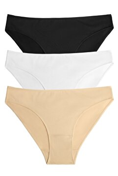 Suwen 3'lü Pamuklu Basic Normal Bel Slip Külot