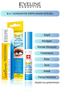 Eveline Cosmetics Konsantre Kirpik Bakım Serumu 8'i 1 Arada