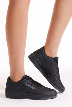 Tonny Black Unisex Siyah Cilt Spor Ayakkabı Tb107