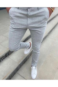 wamoss Kendinden Desenli Japon Kesim Slim Fit Likralı Keten Pantolon 2024 Ktn1