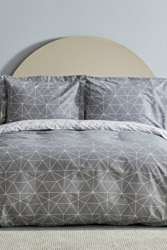Karaca Home Colby Gri %100 Pamuk Çift Kişilik Nevresim Takımı